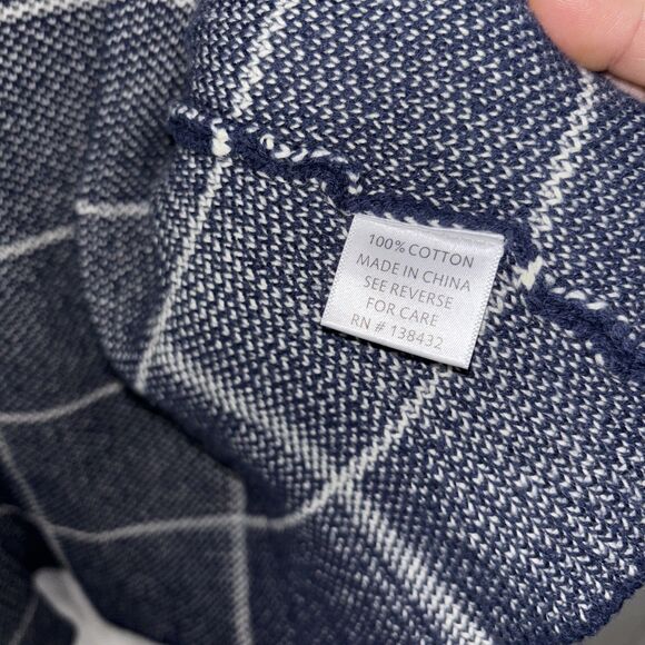 MODCLOTH Sweater Blue White Cardigan Checkered Grid Long Oversized Comfy Small - Picture 5 of 7